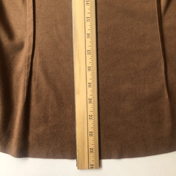 NWOT Ultra Suede Brown Button Down Blouse, Shirt by Max Studio - Picture 7 of 12